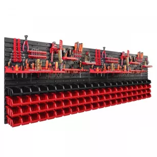 Workshop Tool Board 230x78 cm with Holders and 84 Bins