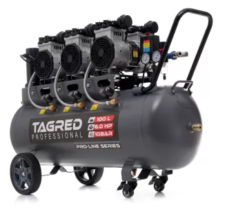 Oil-free compressor TAGRED TA3389 10 BAR 100L 6-piston powerful, quiet