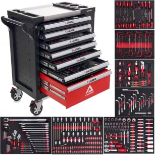 Workshop Cabinet, Workshop Trolley with Tools -  298 Pieces