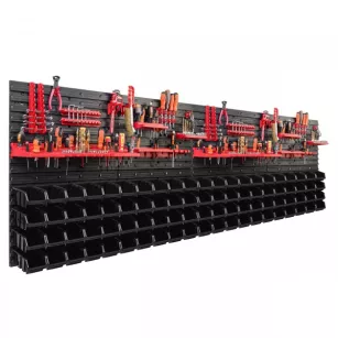 Workshop Tool Board 230x78 cm with Holders and 84 Bins