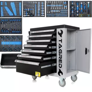 Workshop Cabinet, Tool Trolley with Tools TAGRED TA212 – 251 Pieces