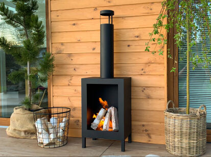 KOZEN – Freestanding Bioethanol Fireplace (Matte Black)